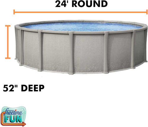 FreeTime Fun AG 24' Rd 52" Deep Multi-Bead Liner Azure Peak