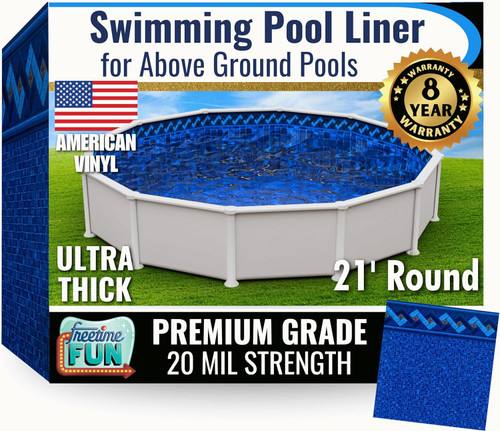 FreeTime Fun AG 21' Rd 52" Deep Multi-Bead Liner Azure Peak