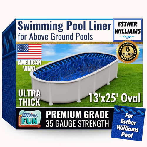 FreeTime Fun OG EW/JW 13'x25' Oval 52" Deep Liner Azure Peak