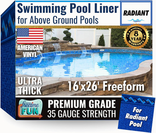 FreeTime Fun OG Radiant 16'x26' Freeform 52" Deep Liner Azure Peak