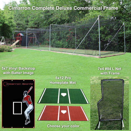 Cimarron Sports Complete Deluxe Commercial Frame Bundle  w/ Green Mat in size 70'
