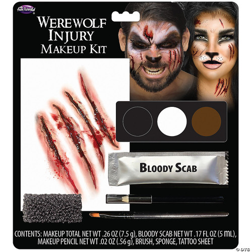Deadly Character Werewolf Injury Makeup Kit Costume