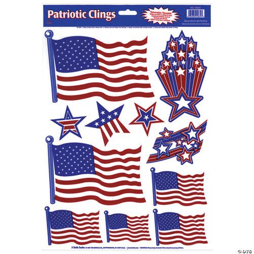 Patriotic Clings (stars & stripes designs) Party Accessory (1 count) (11/Sh)