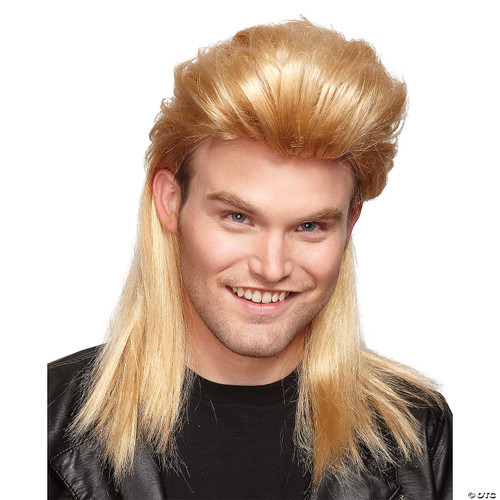 Seasonal Visions Nightclub Mullet Adult Costume Wig, Blonde - One Size Fits Most