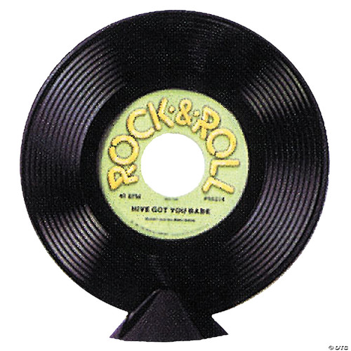 Plastic Record Centerpiece Party Accessory (1 count) (1/Pkg)