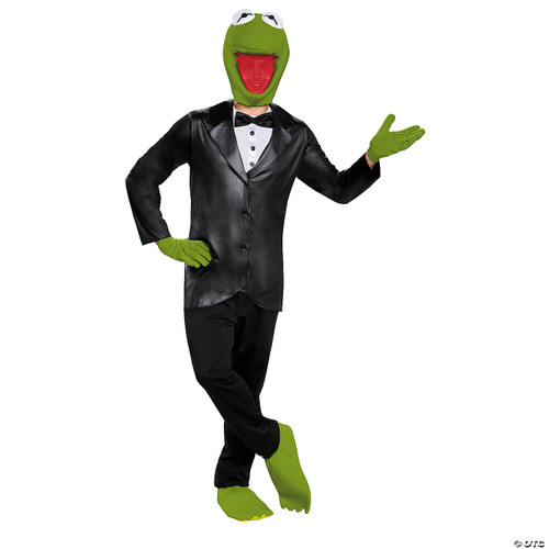 Disguise Men's Kermit Deluxe Adult Costume, Black/Green, X-Large