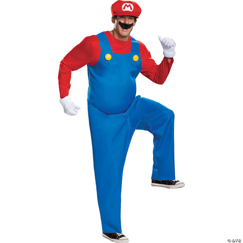 Disguise Mens Mario Costume, Official Super And Hat Adult Sized, Mario, XXL