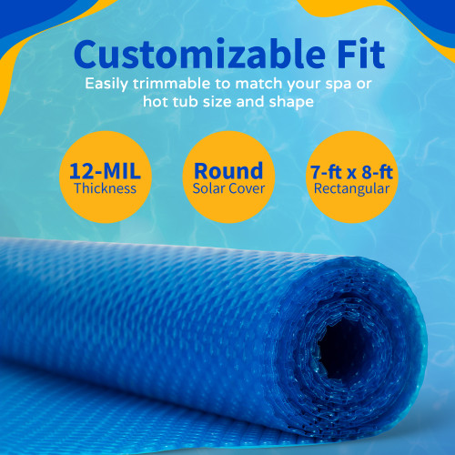 Bluewave 12-Mil Solar Blanket For 7-Ft X 8-Ft Rectangular Hot Tubs Cover