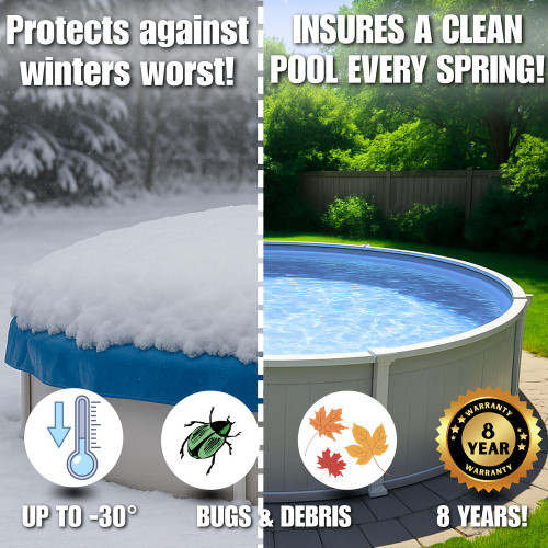 FreeTime Fun 12' x 20' Oval 8-Year Winter Cover Blue