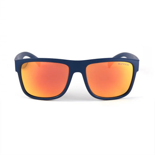 Sundog Swell Polarized Matte Dark Navy Frame Grey Light Orange Mirror Sunglasses