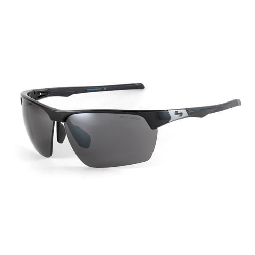 Sundog Billy 83 Shiny Black Frame w. Grey Flash Mirror Lens Sunglasses