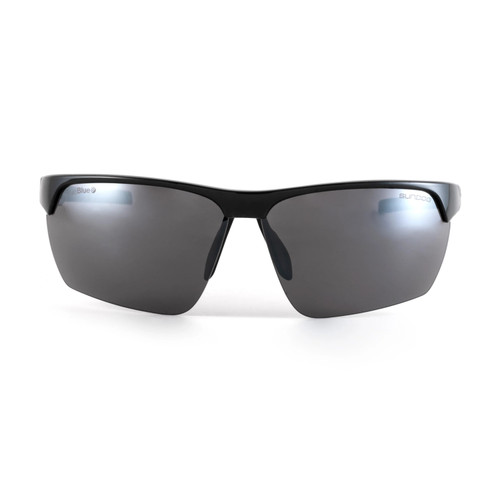 Sundog Billy 83 Shiny Black Frame w. Grey Flash Mirror Lens Sunglasses