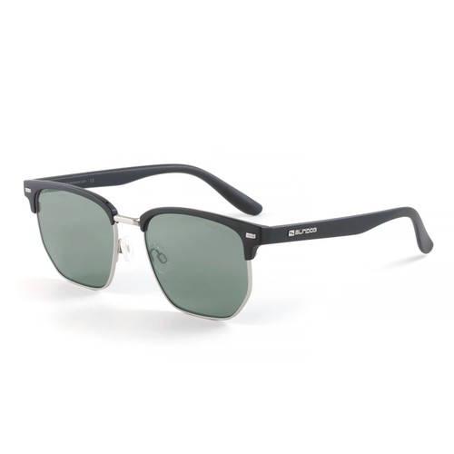Sundog Genius Matte Black & Gunmetal Frame w. Green Flash Mirror Sunglasses
