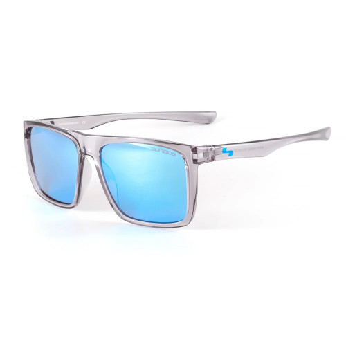 Sundog Sonic Shiny Crystal Grey Frame w. Grey Icy-Blue RVO Lens Sunglasses