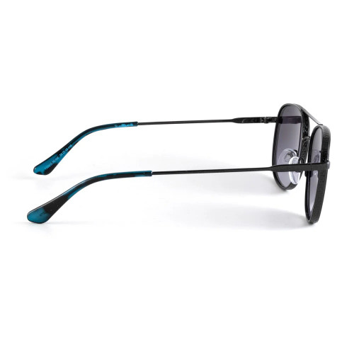Sundog Pearl TrueBlue Shiny Black Frame w. Grey White Mirror Lens Sunglasses