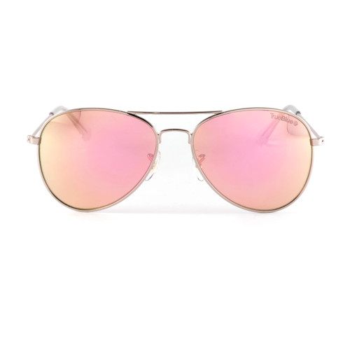Sundog Sibella TrueBlue Shiny Rose Gold Frame w. Aurora White Mirror Sunglasses