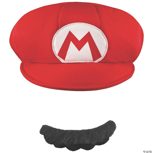 Disguise mens Super Mario Bros. Mario Adult & Mustache One Size costume headwear