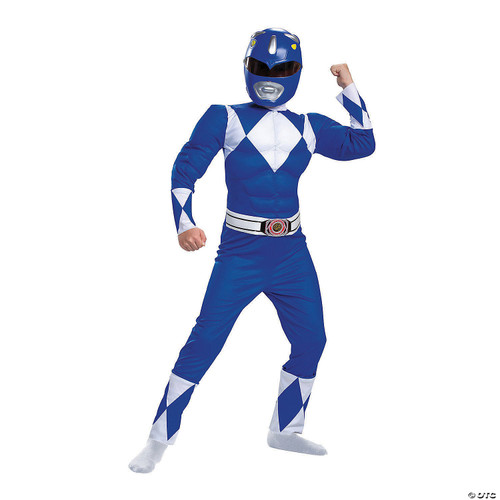 Blue Power Ranger Costume, Kids Size Beast Morphers Muscle Padded Character