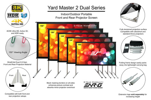 Elite Screens OMS100H2-DUAL Yard Master 2 Dual Series Outdoor Projector Screen