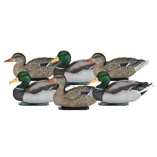 New Dakota Decoy X-Treme Packable Mallard Flocked Heads Decoys 6-Pack