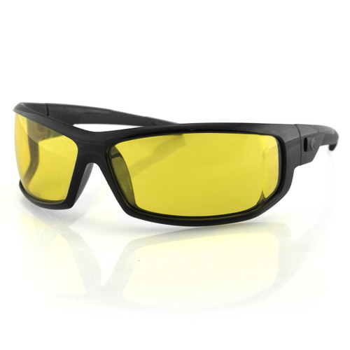 Bobster Axl Wrap Black Frame W/Yellow Anti-Fog Lens sunglasses