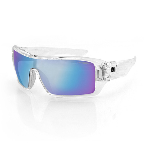 Bobster Paragon Crystal Clear Frame Blue Mirror Lenses sunglasses