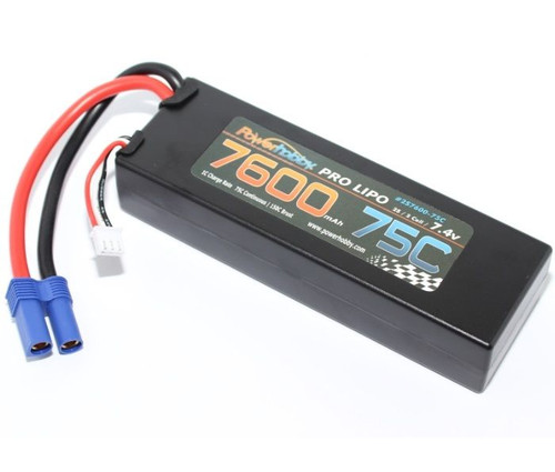 New Power Hobby 7600Mah 7.4V 2S 75C Lipo Battery With Hardwired Ec5