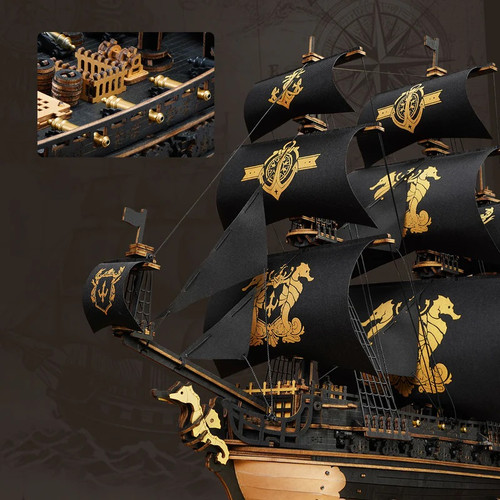 HRP Robotime The Seahorse Barque Sailing Ship Scale Model Vehicle