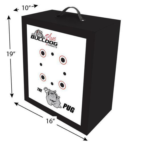 Bulldog Targets Doghouse Pug Archery Target PLUS Series with 2-Finger Arrow Pull