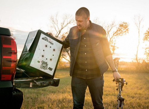 Bulldog Targets Doghouse Pug Archery Target PLUS Series with 2-Finger Arrow Pull