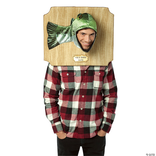 Trophy Head Nice Bass Costume Accessory Green - One Size Fits Most