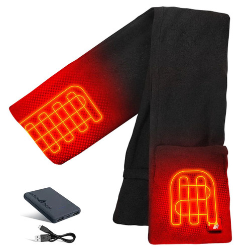 Actionheat 5V Battery Heated Fleece Black Scarf
