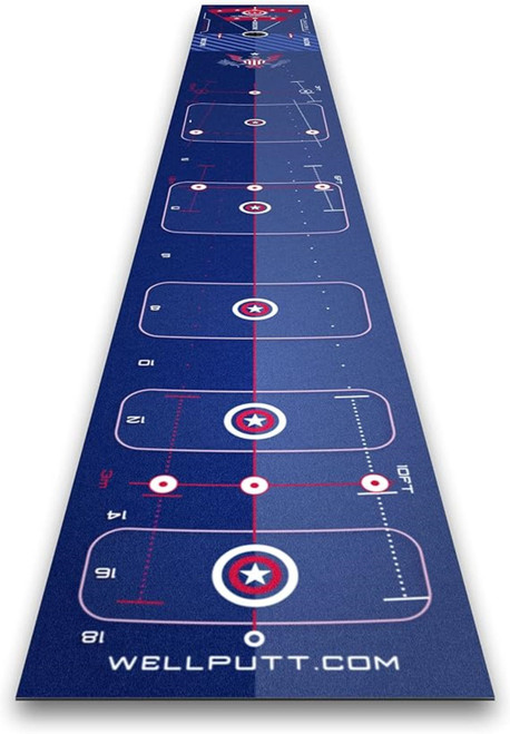 WellPutt 13ft Golf Putting Training Mat - Special Edition Stars & Stripes