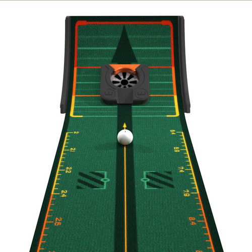 WellPutt Stroke Master 8' Putting Mat With Ball Return Ramp, WellGuide, WellHole