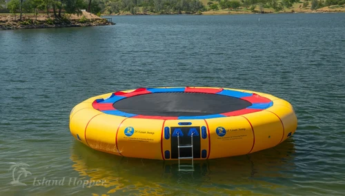 Island Hopper 25' Giant Jump Water Trampoline With Heavy Duty Ladder, Yellow