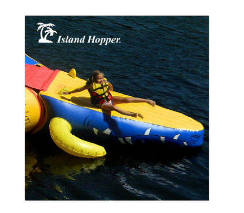 Island Hopper Inflatable Gator Head Slide Attachment For Water Bouncer Trampoline