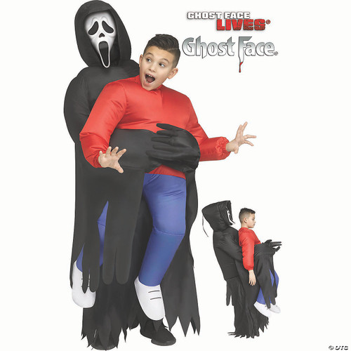 Fun World Boys' Ghost Face Piggy Back Inflatable Costume, One Size Regular
