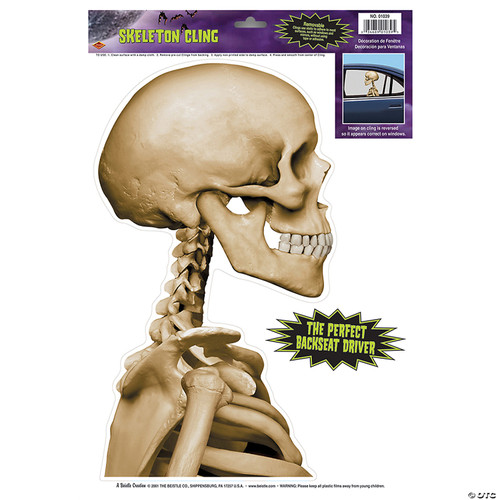 Skeleton Backseat Driver Car Cling Party Accessory (1 count) (1/Sh)