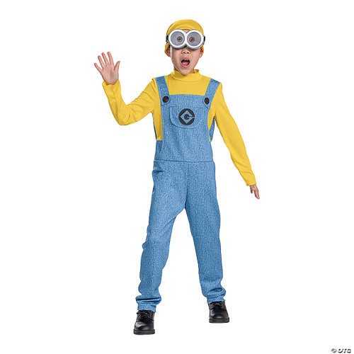 Bob Minions Costume for Kids, Official Minion Jumpsuit Outfit with Goggles and