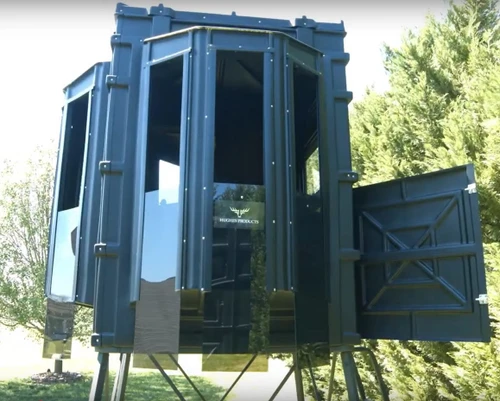 Hughes Hunting Blinds The Intimidator 4'x4' Box Blind & Adjustable 5'-10' Tower