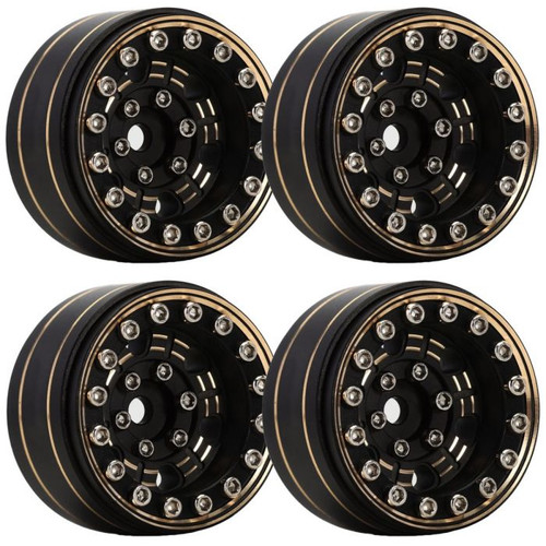 HRP Power Hobby 1.0" Z1 Brass Beadlock Crawler Wheels For 1/24 Axial Scx24