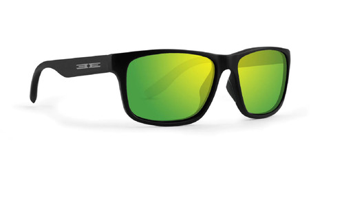 Epoch Delta Black Frame Polarized Green Mirror Sunglasses