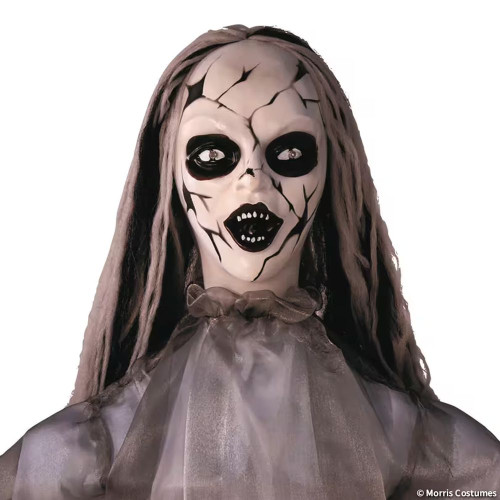 5 Ft. 6" Animated Standing Cracked Face Woman Halloween Decoration