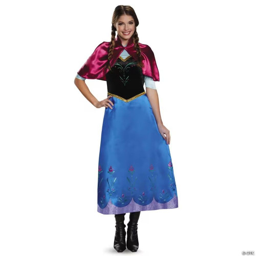 Adults Deluxe Disney Frozen Anna Traveling Dress Costume - Small 4-6
