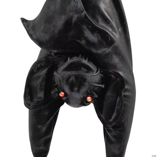 2 Ft. Animated Hanging Light-Up Upside-Down Bat Halloween Decoration