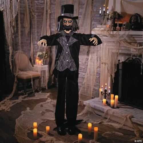 6 Ft. 2 3/4" Animated Standing Pop-Up Jaw Groom Halloween Decoration