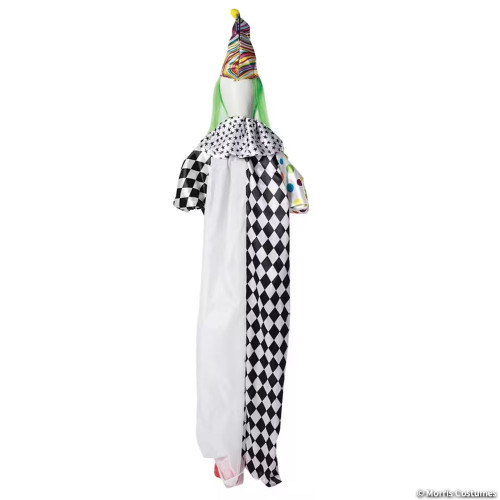 5 Ft. 6" Hanging Animated Multicolored Clown With Green Hair Halloween Decoration