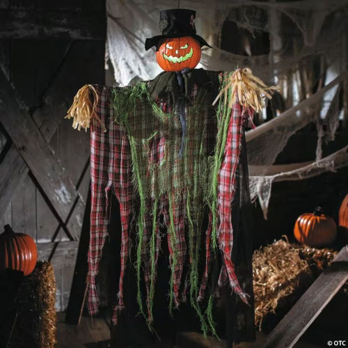 5 Ft. 10" Animated Standing Pop-Up Pumpkin Man Halloween Decoration