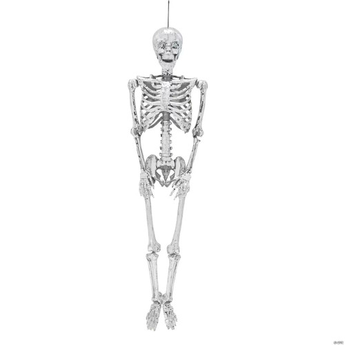 5 Ft. Posable Disco Skeleton Halloween Decoration