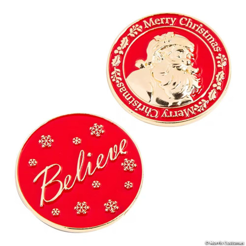 Bulk Red Santa Believe Metal Coins